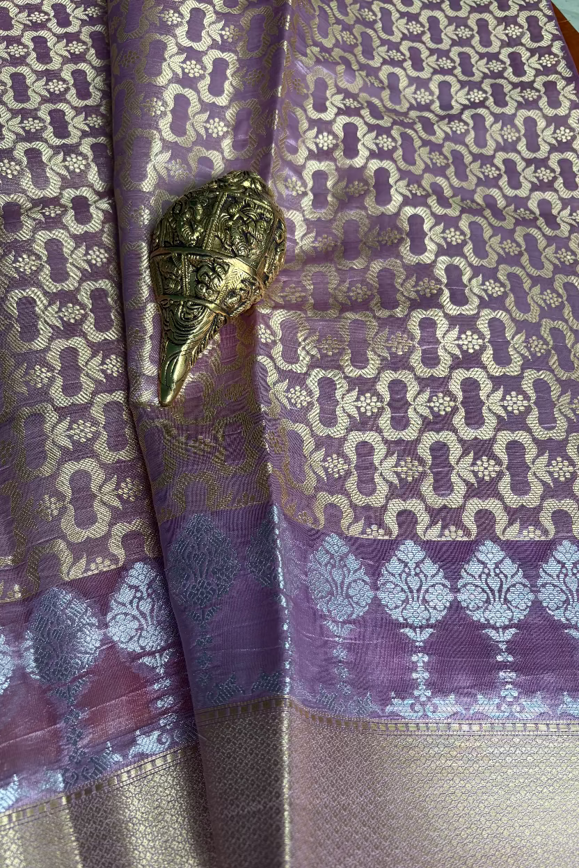 Mustard Gold Mango Banarasi Silk