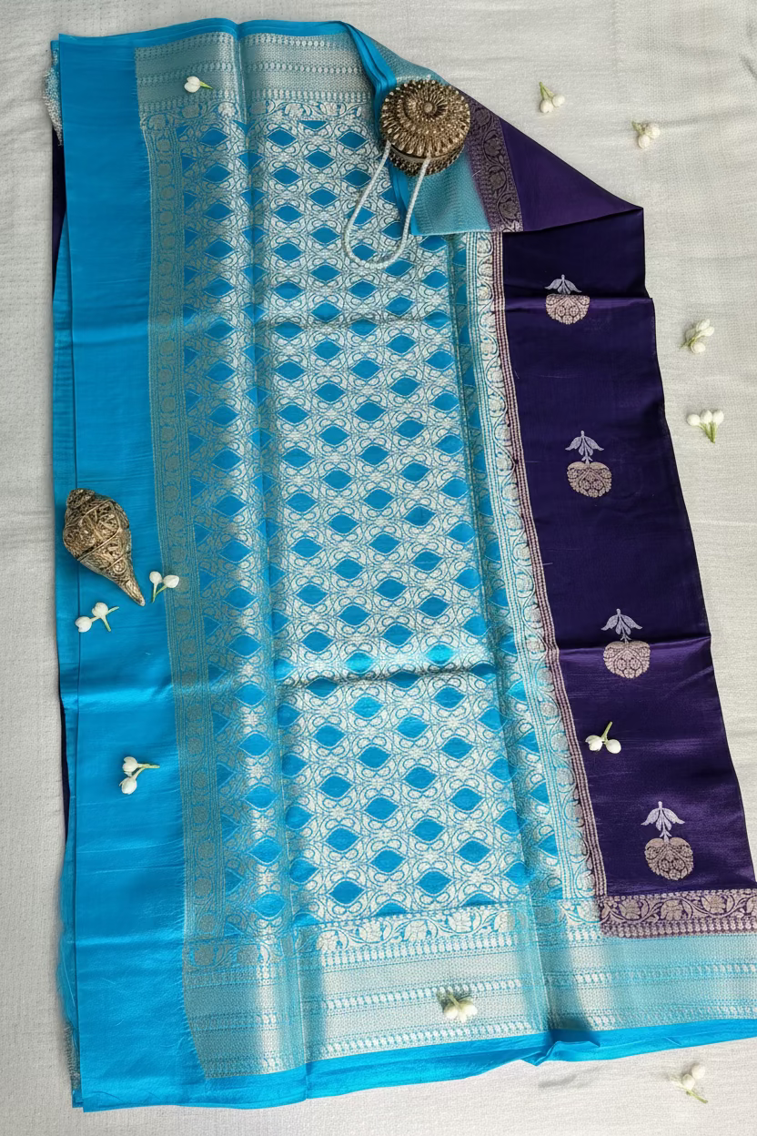 Purple Mango Banarasi Silk