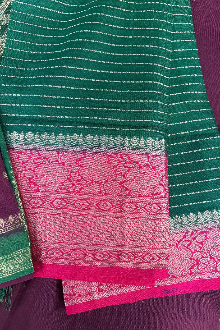 Wine Banarasi Dola Silk