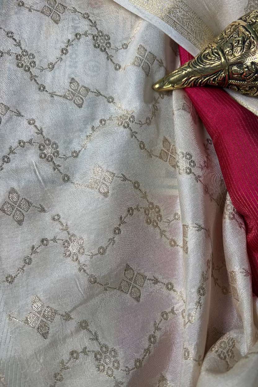 Pink Banarasi Dola Silk