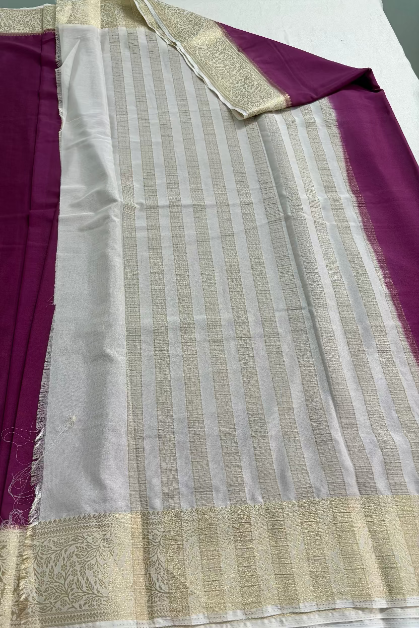 Magenta Pink Semi Mysore silk