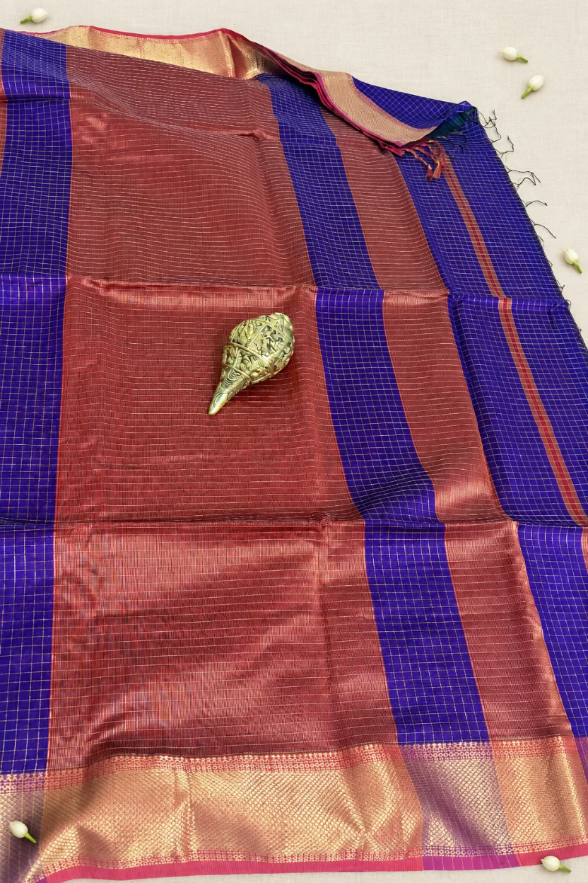 Royal Purple Maheshwari Silk Handloom