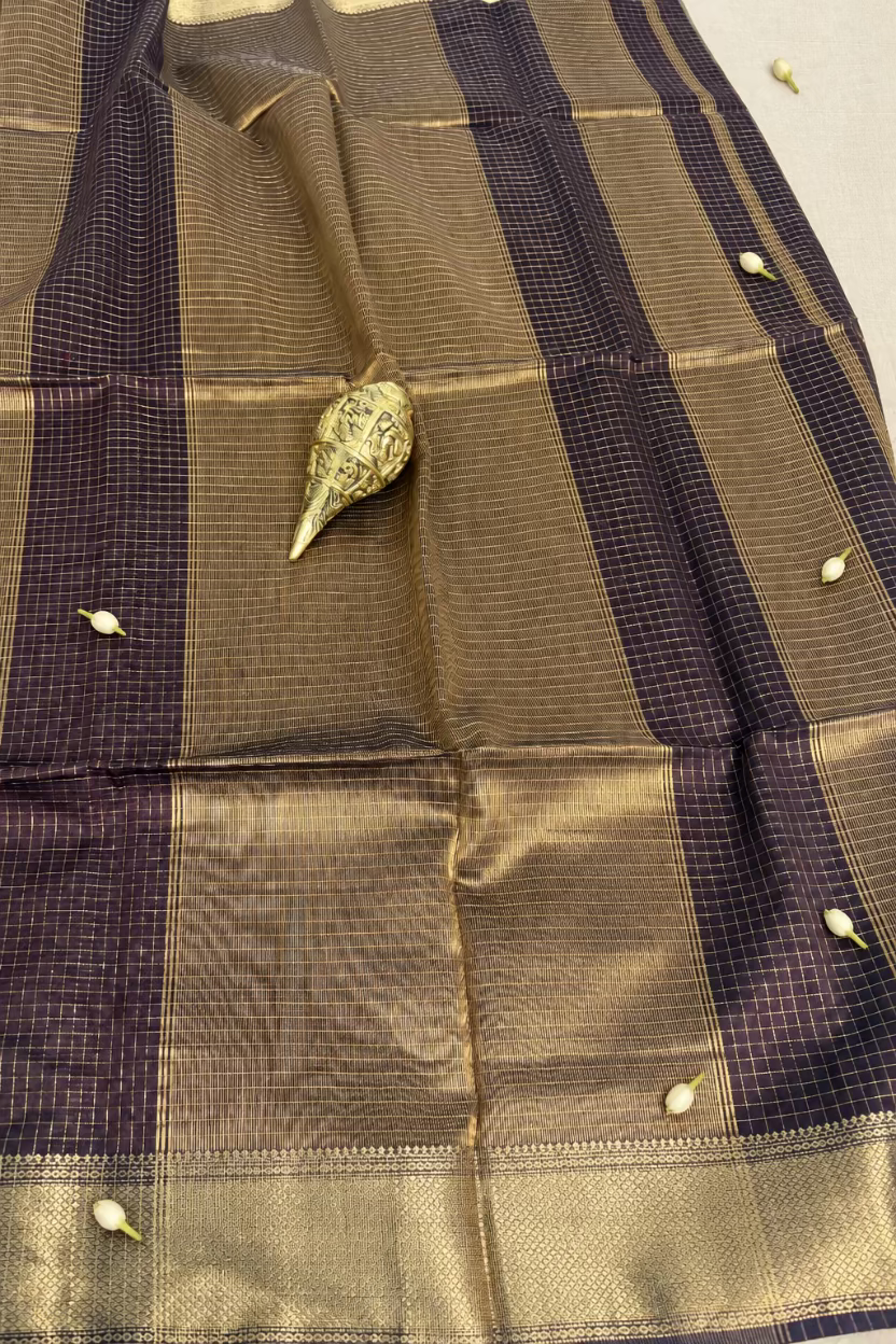 Brown Maheshwari Silk Handloom