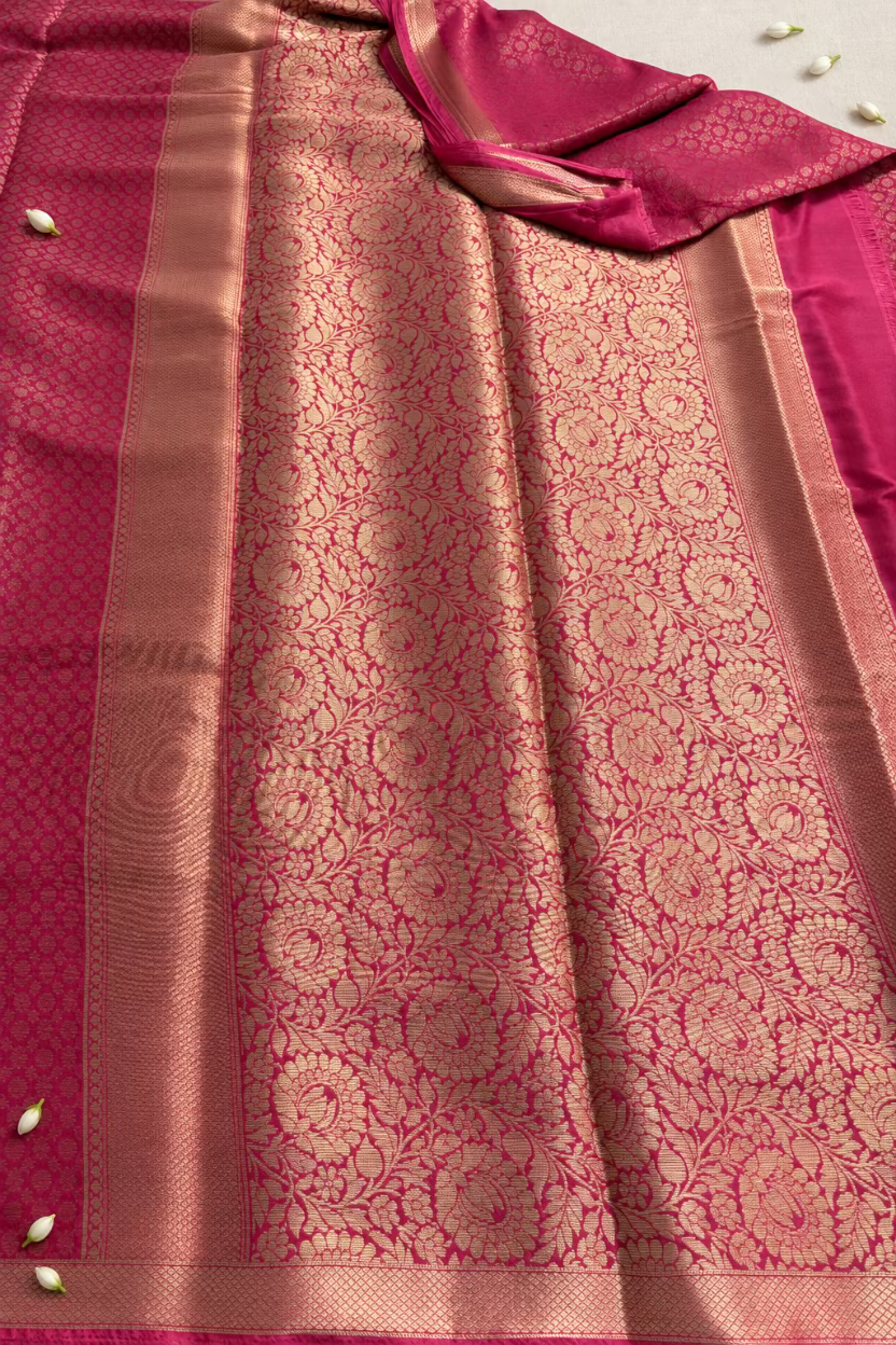 Rose Pink Chinnon Crepe Silk