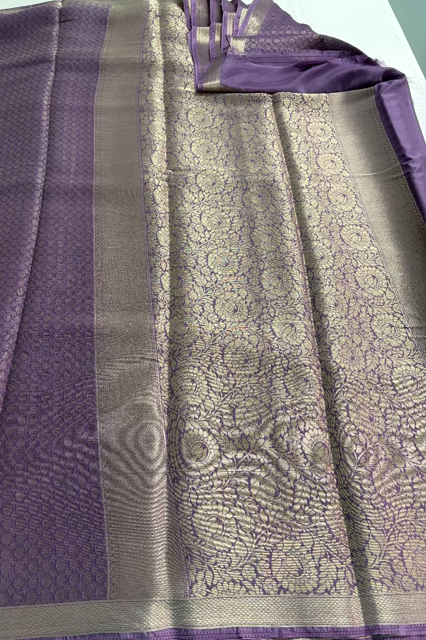 Lilac Purple Chinnon crepe Silk