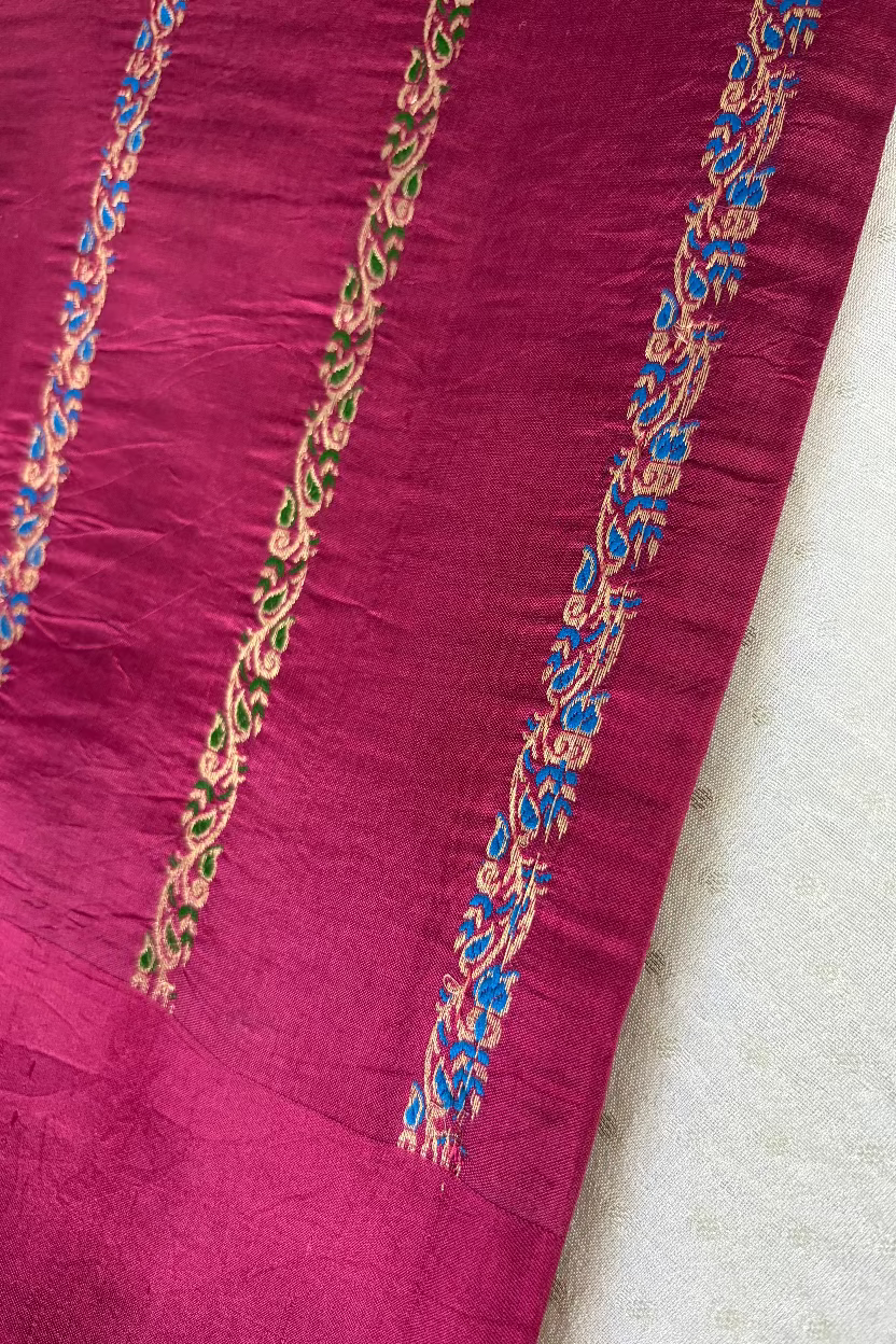Berry Pink Pure Mango Banarasi SIlk with Meenakhari