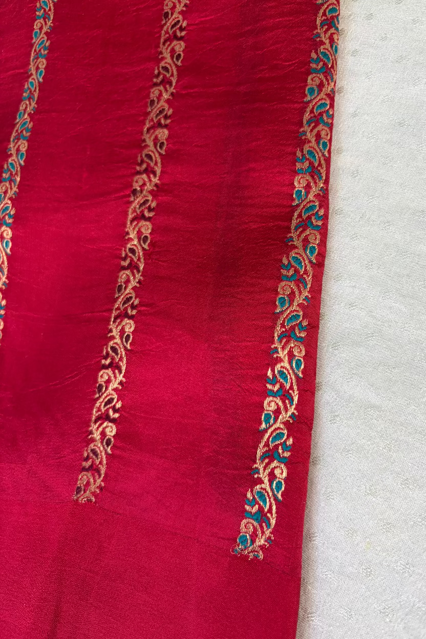 Red Pure Mango Banarasi Silk