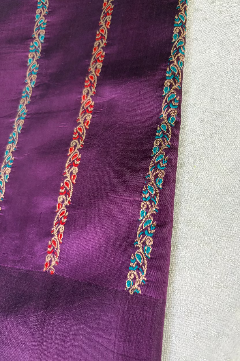 Royal Purple Pure Mango Banarasi Silk