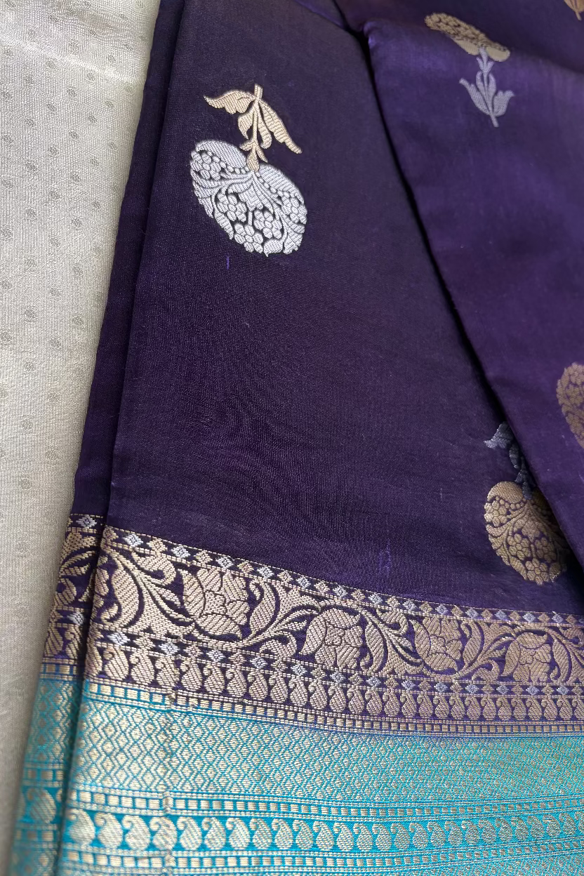Purple Mango Banarasi Silk