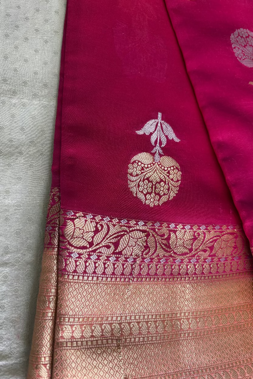 Pink Mango Banarasi Silk
