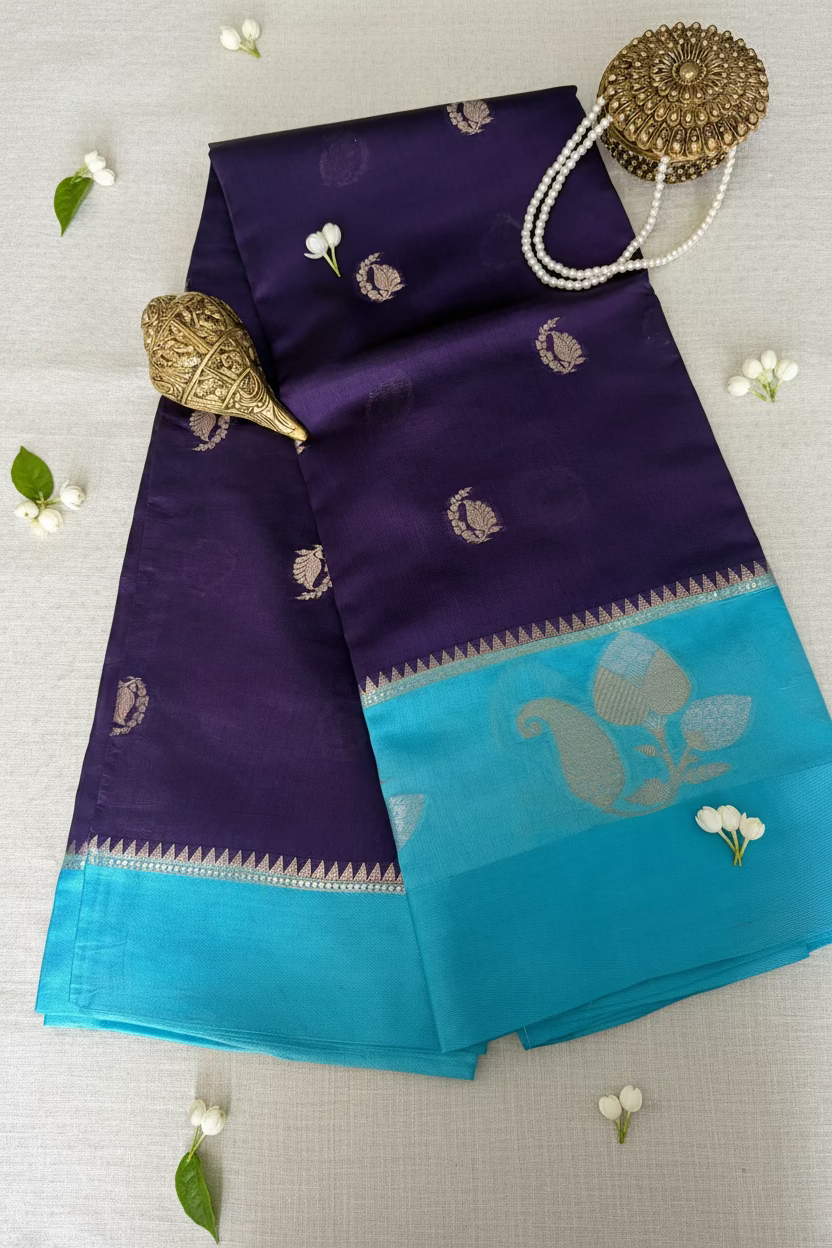 Purple Mango Banarasi Silk