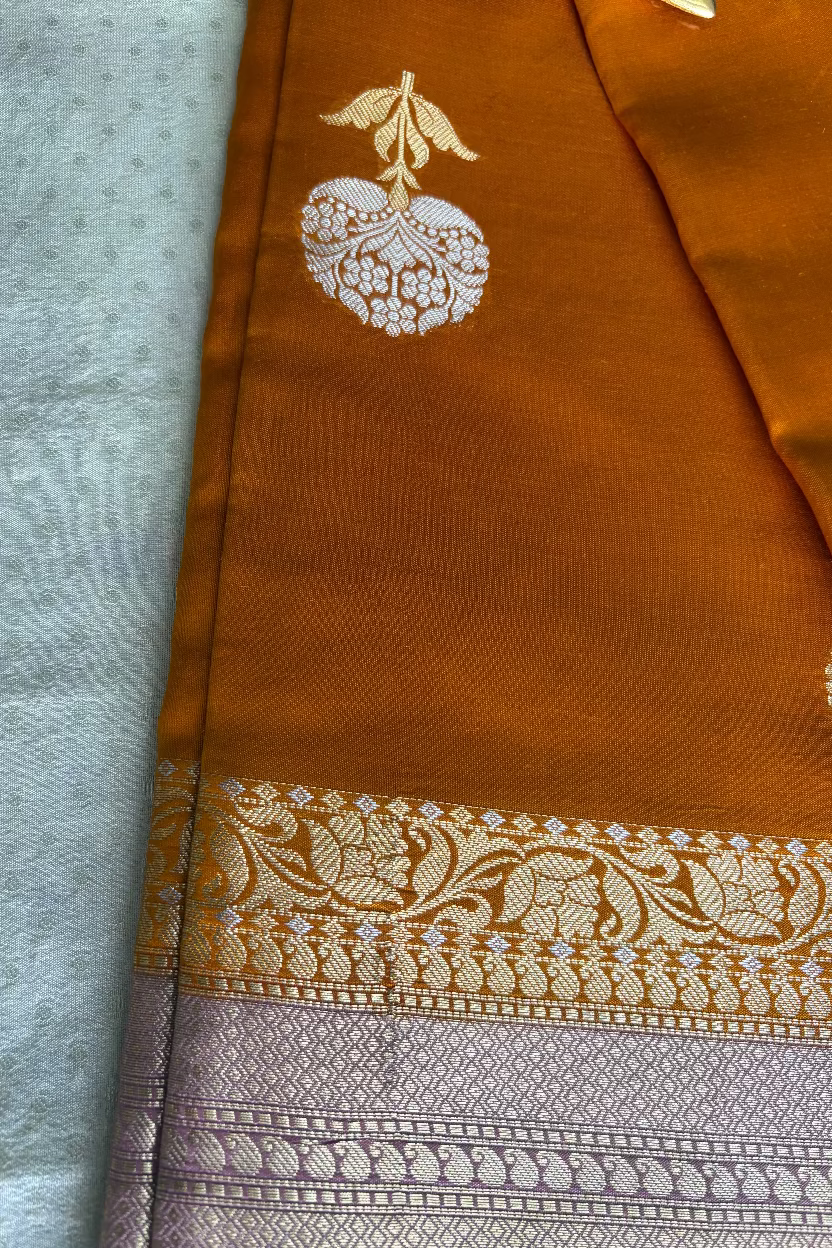 Mustard Gold Mango Banarasi Silk