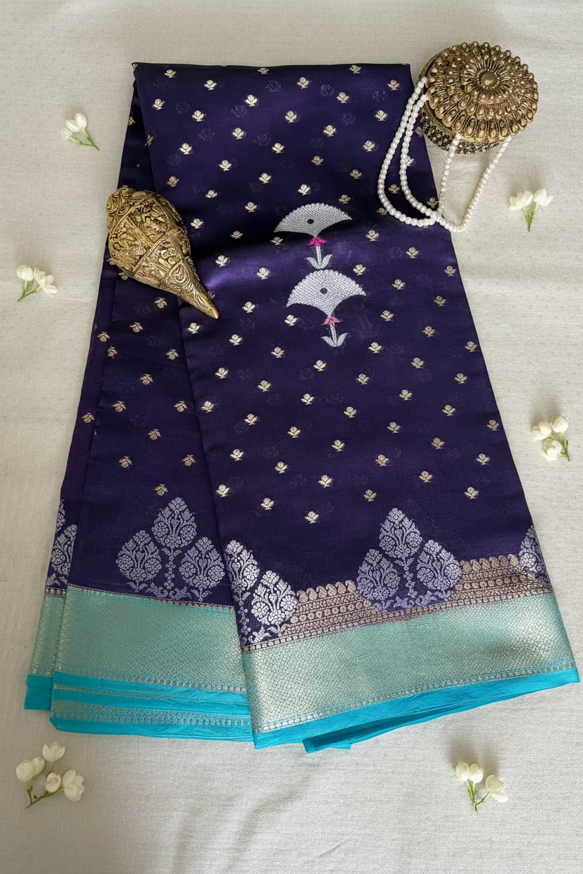 Purple Mango Banarasi Silk