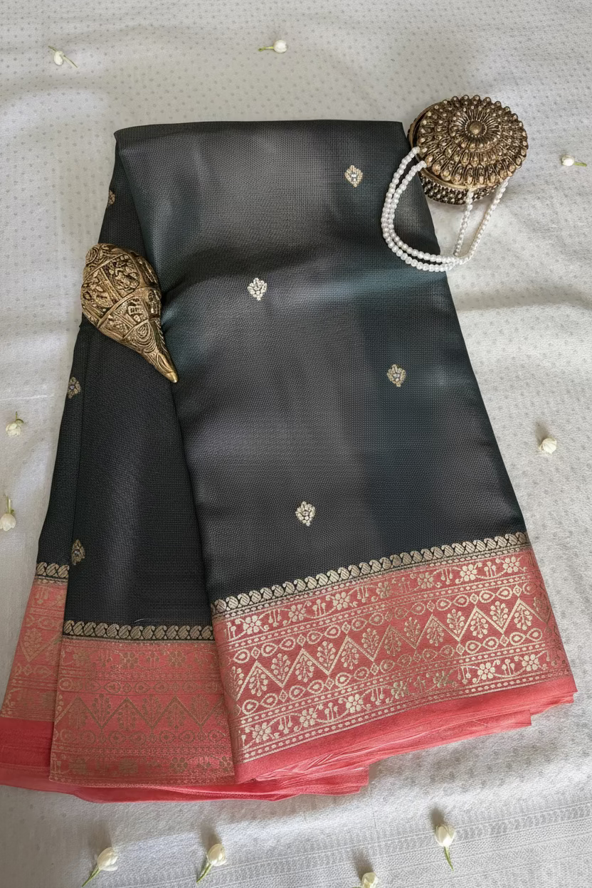 Premium Green Mango Tissue Banarasi Silk