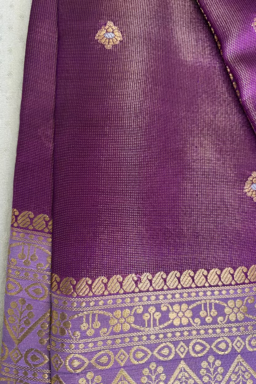 Royal Purple Mango Tissue Banarasi Silk