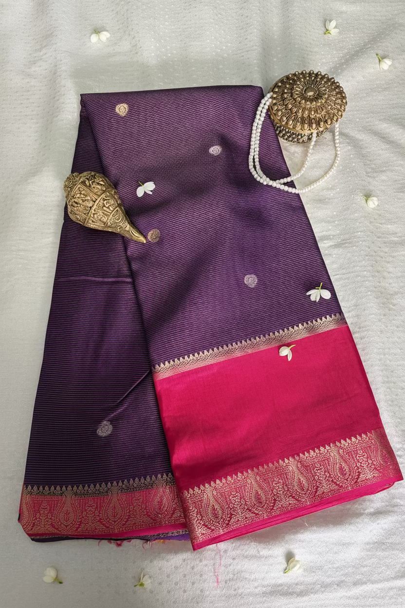 Purple Banarasi Dola Silk