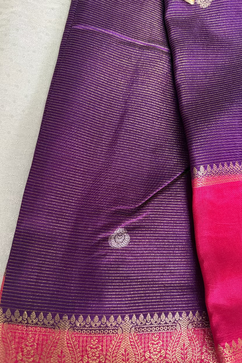 Purple Banarasi Dola Silk