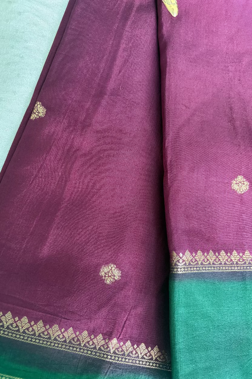 Wine Banarasi Dola Silk