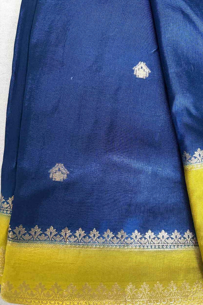 Navy Blue Dola Silk Banarasi