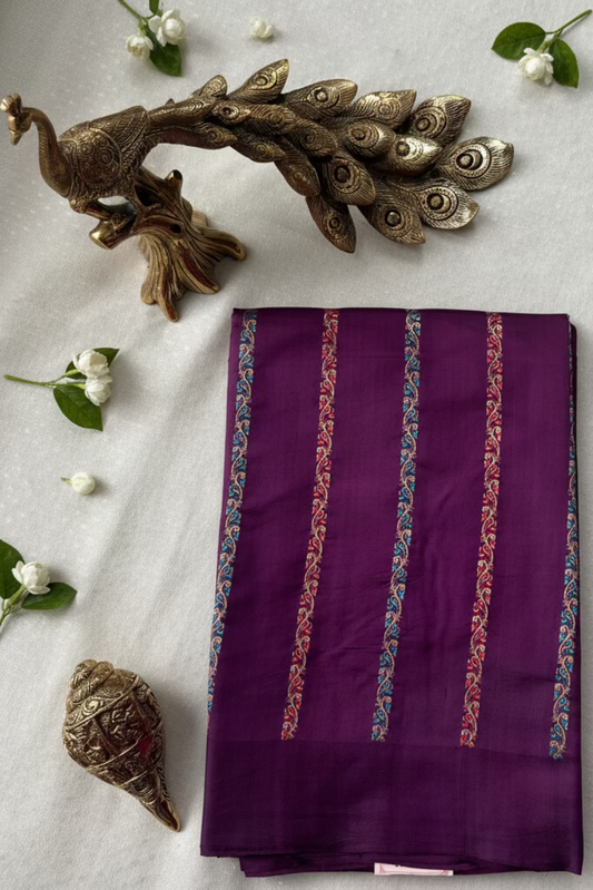 Royal Purple Pure Mango Banarasi Silk