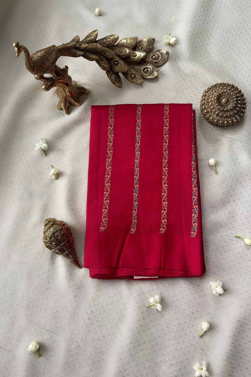 Red Pure Mango Banarasi Silk