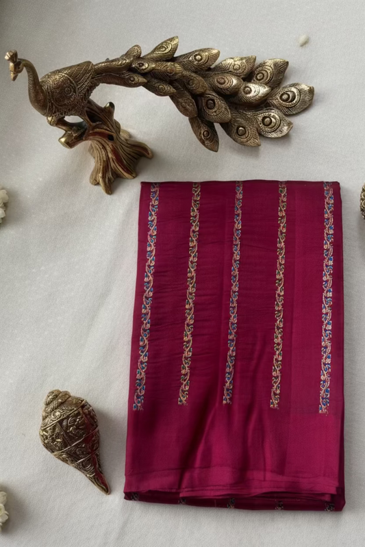 Berry Pink Pure Mango Banarasi SIlk with Meenakhari