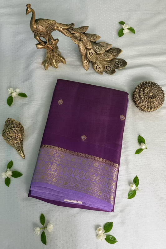 Royal Purple Mango Tissue Banarasi Silk