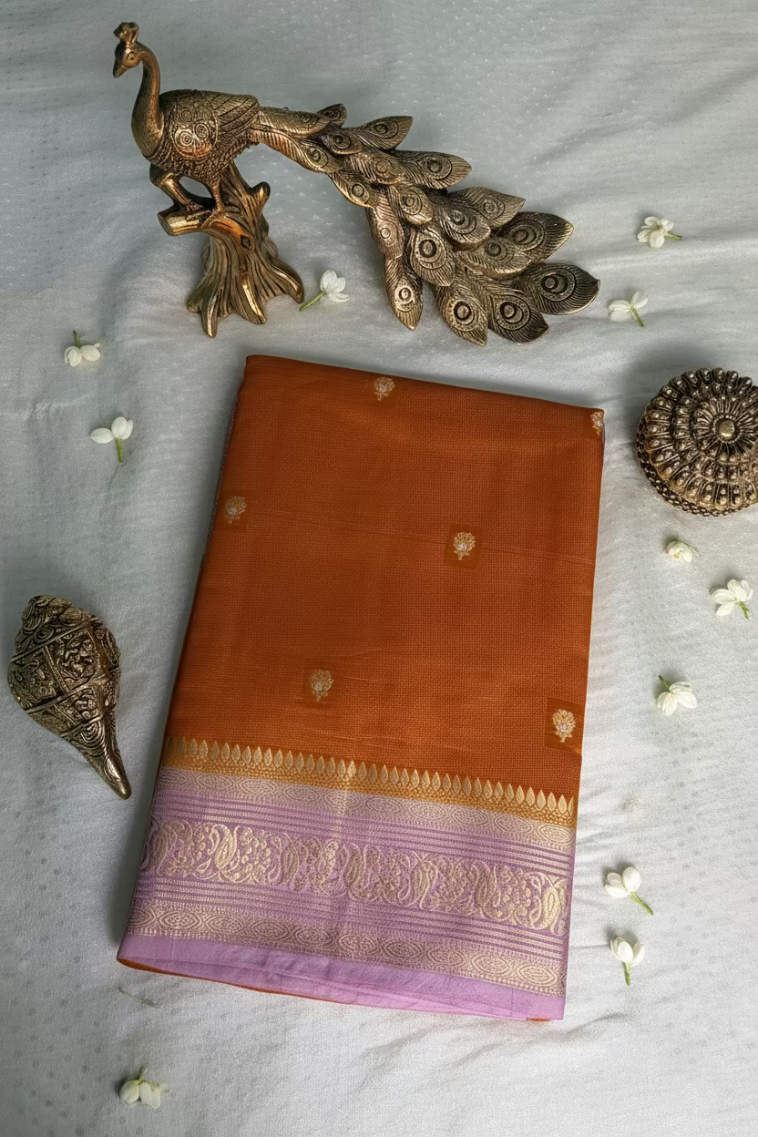 Warm Mustard Gold Mango Tissue Banarasi Silk
