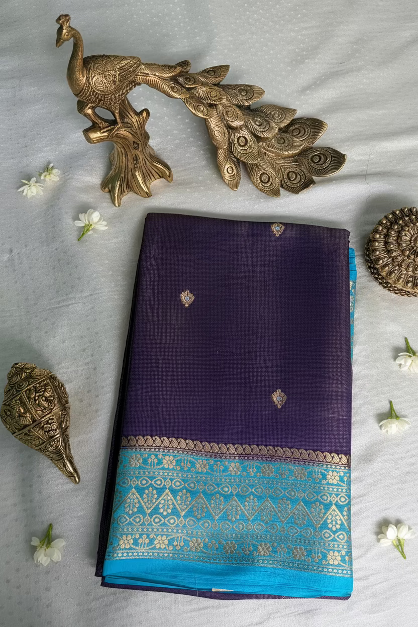Royal Purple Mango Tissue Banarasi Silk