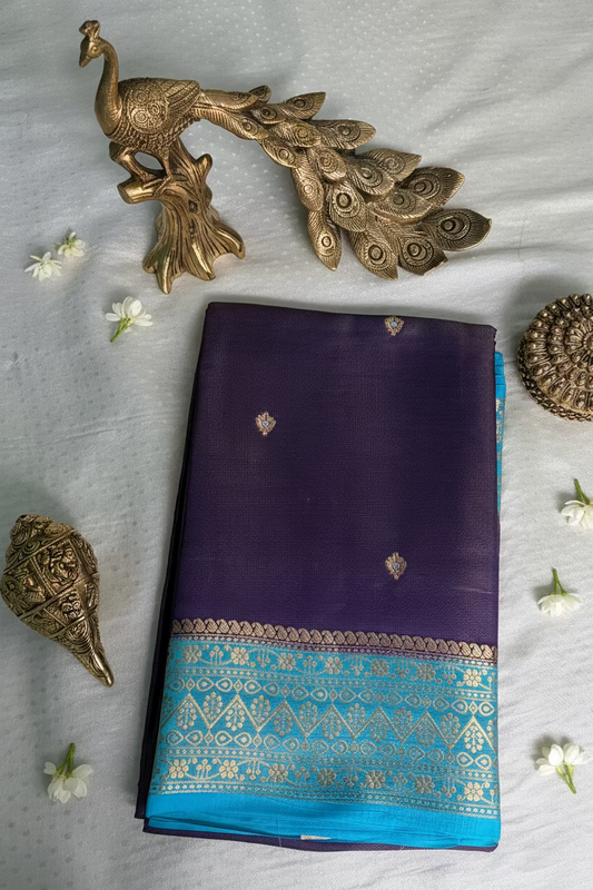 Royal Purple Mango Tissue Banarasi Silk