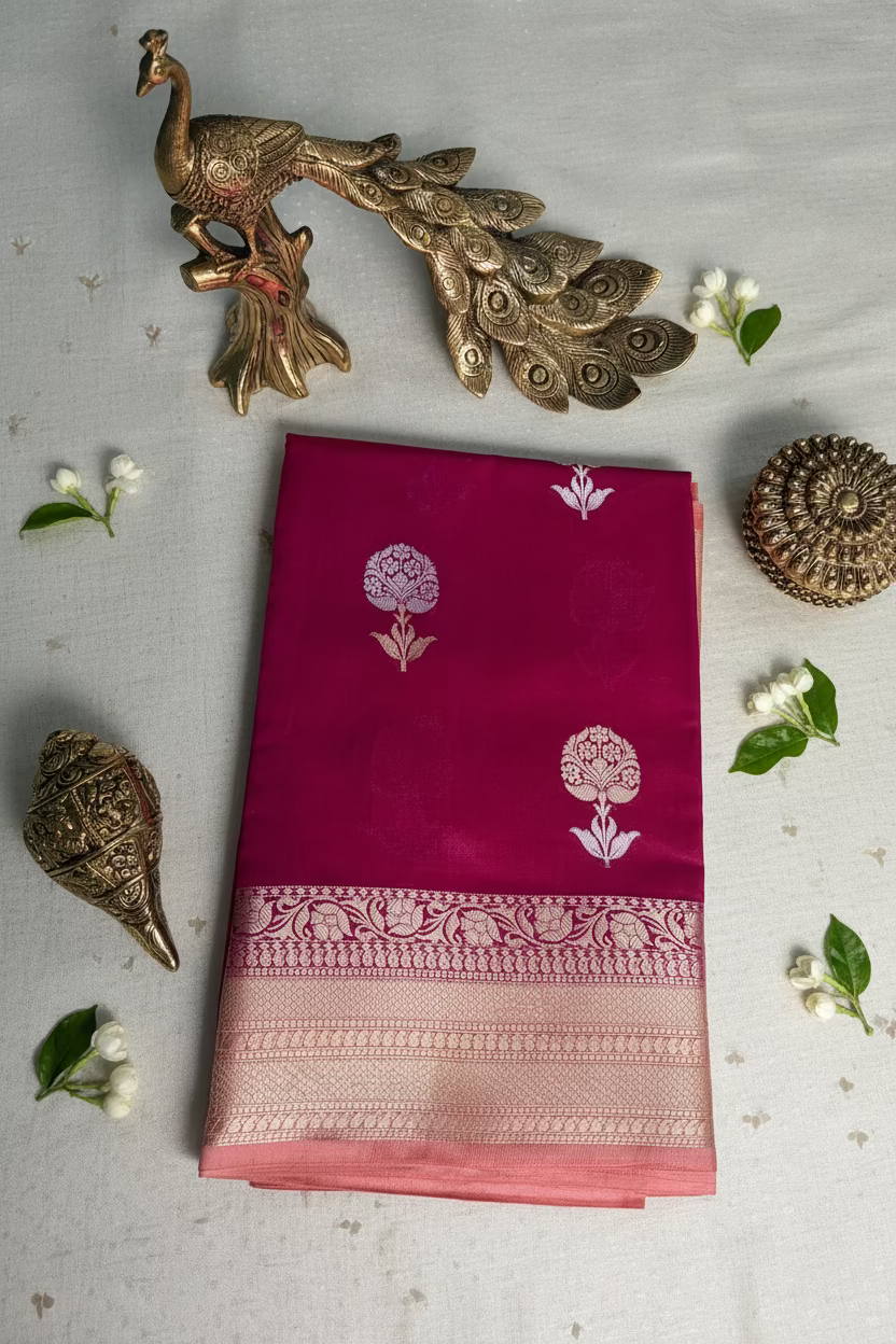 Pink Mango Banarasi Silk