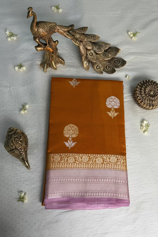 Mustard Gold Mango Banarasi Silk