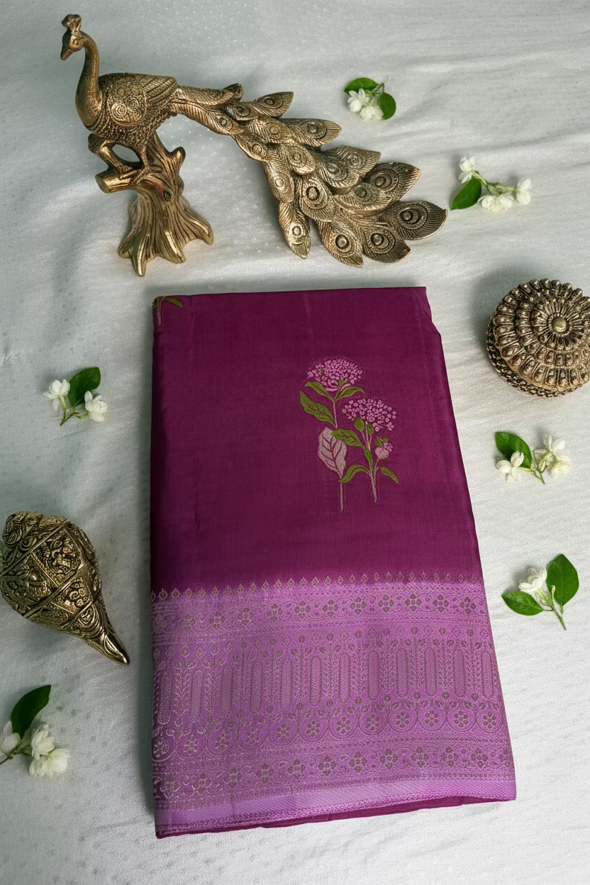 Magenta Pink Banarasi Dola Silk with Meenakhari