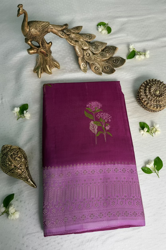 Magenta Pink Banarasi Dola Silk with Meenakhari