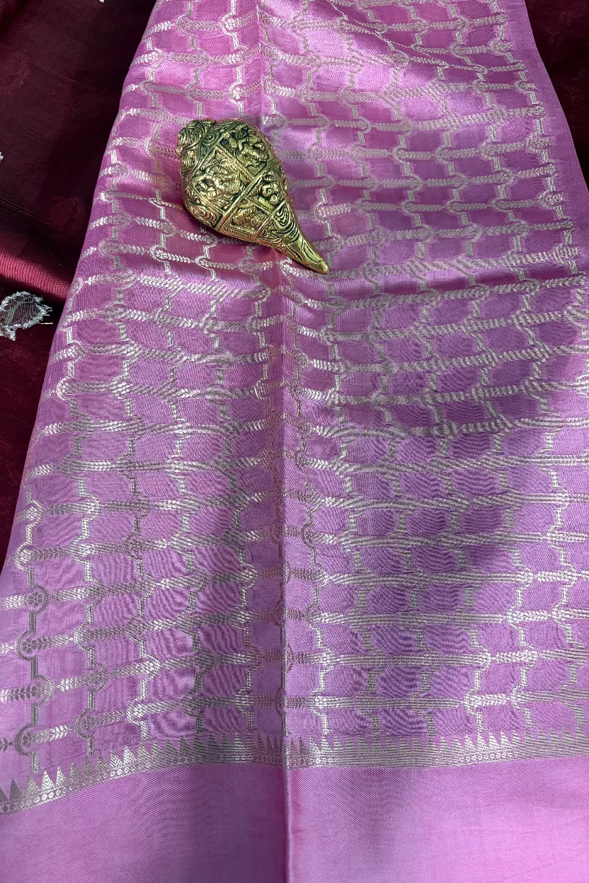 Deep Wine Mango Banarasi Silk