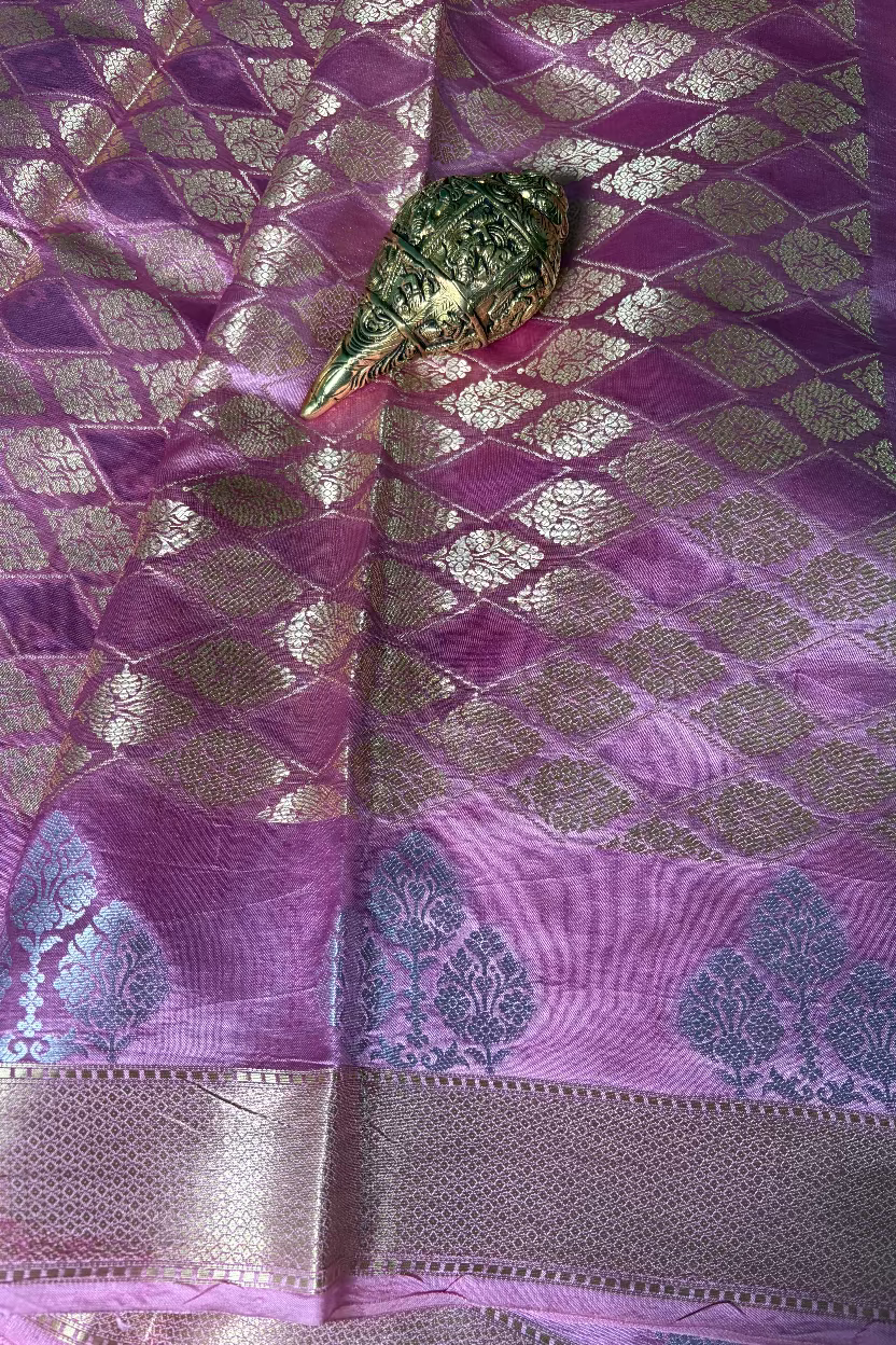 Deep Wine Mango Banarasi Silk