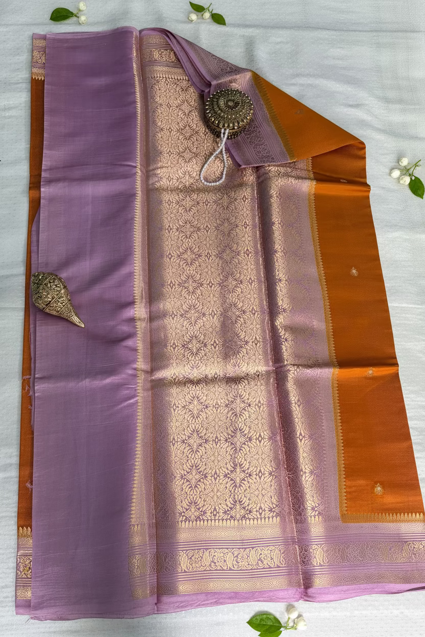 Warm Mustard Gold Mango Tissue Banarasi Silk