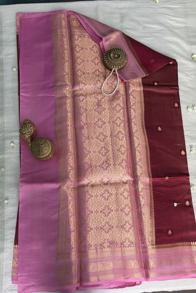 Rich Wine Mango Tissue Banarasi Silk