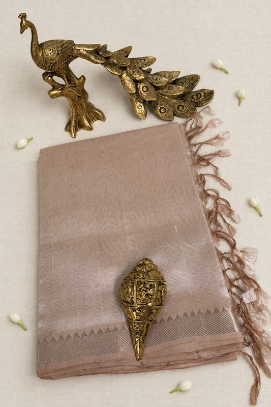 Pearl Beige Pure Mangalgiri Handloom Pattu