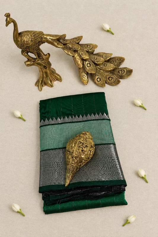 Green Pure Mangalagiri Handloom Pattu