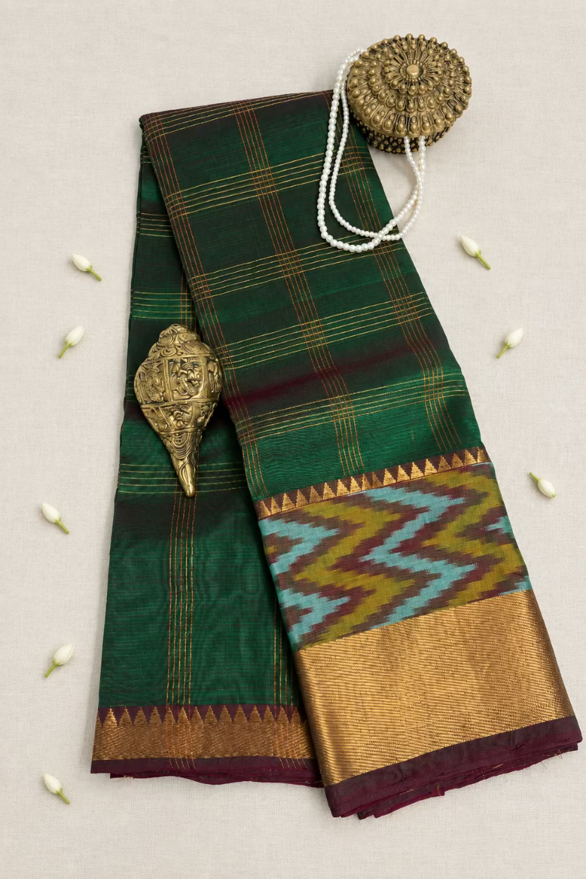 Green Pure Mangalagiri Handloom Pattu
