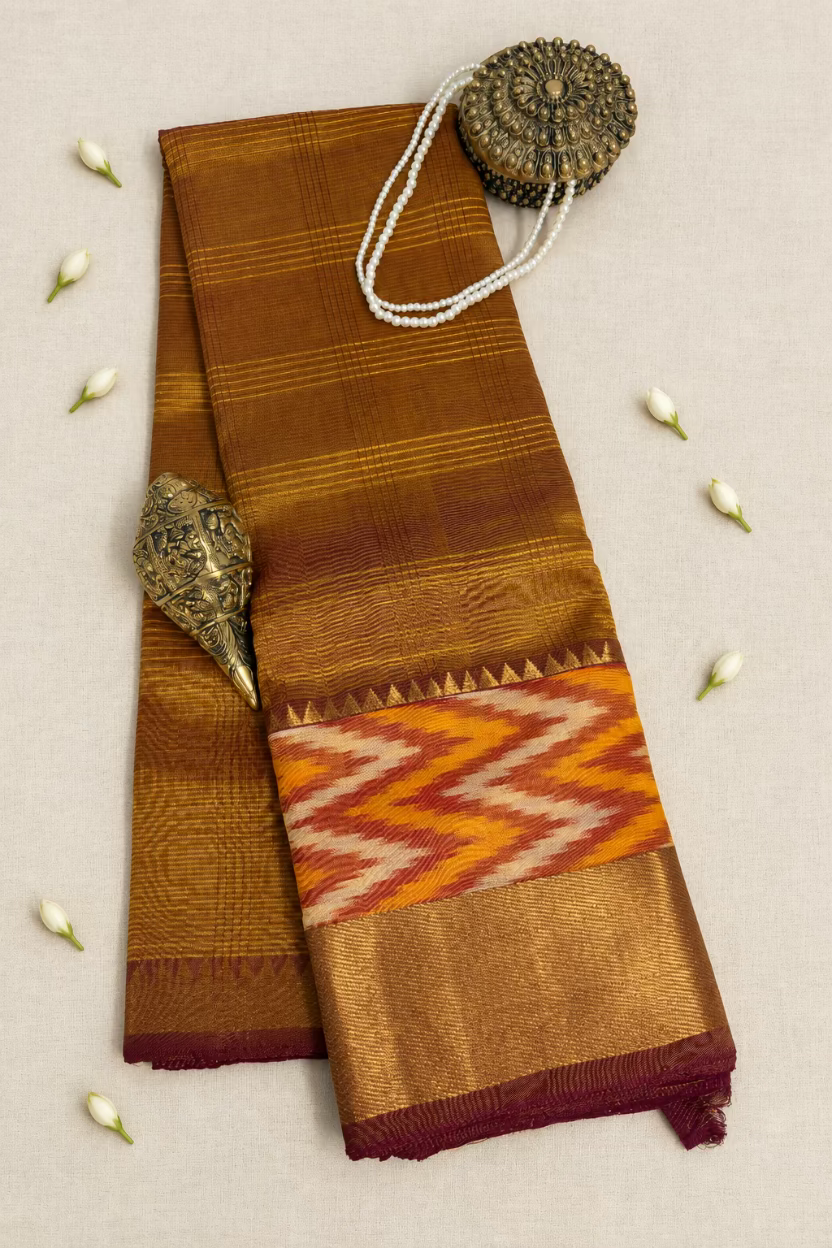 Mustard Yellow Pure Mangalagiri Handloom Pattu
