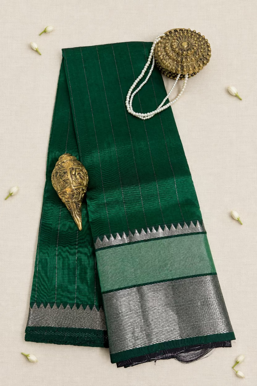 Green Pure Mangalagiri Handloom Pattu
