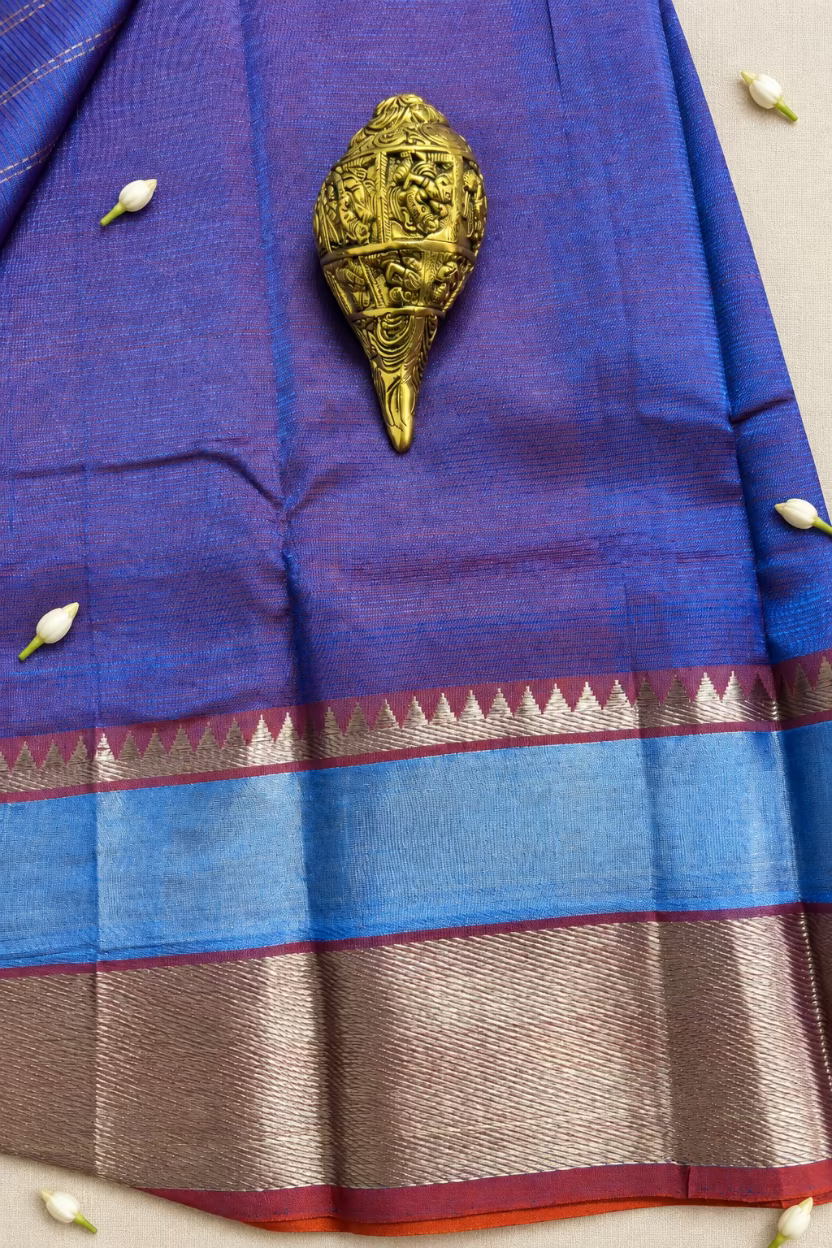 Rust Orange Pure Mangalagiri Handloom Pattu