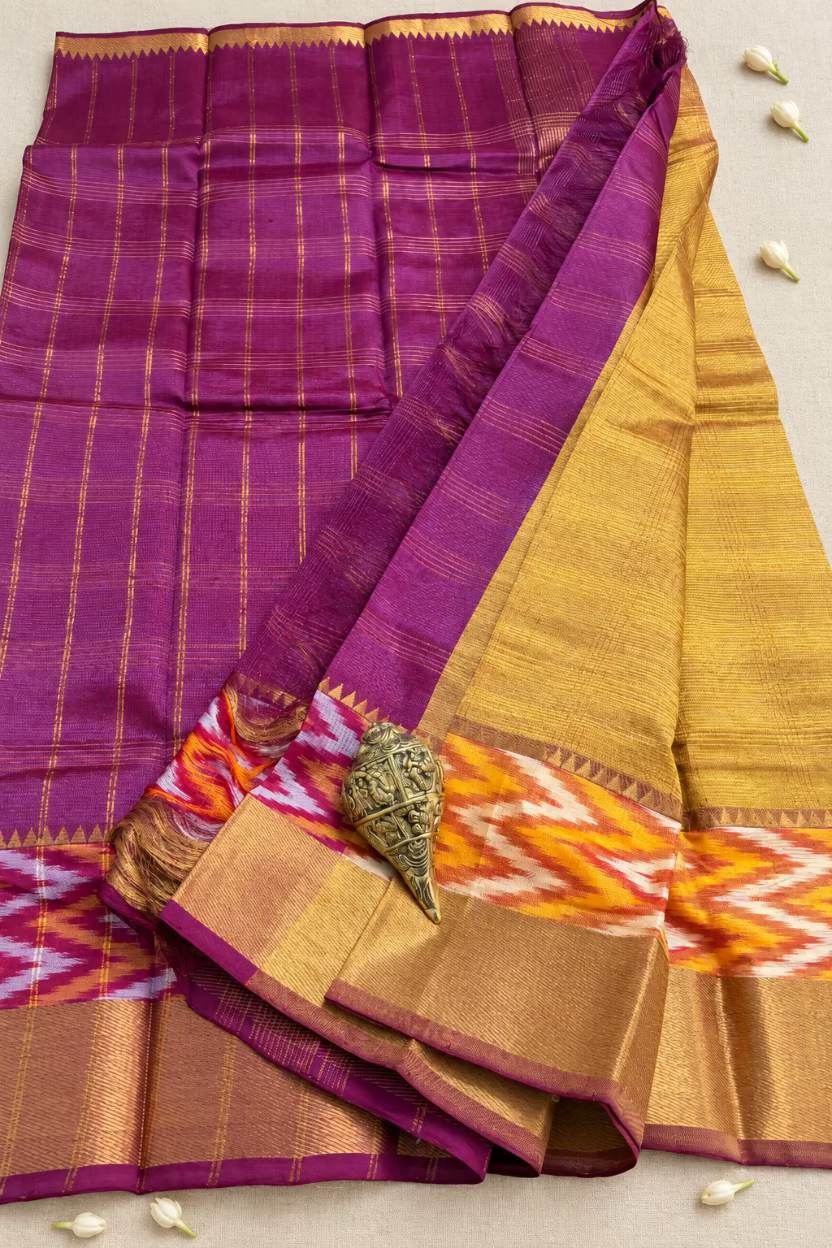 Mustard Yellow Pure Mangalagiri Handloom Pattu