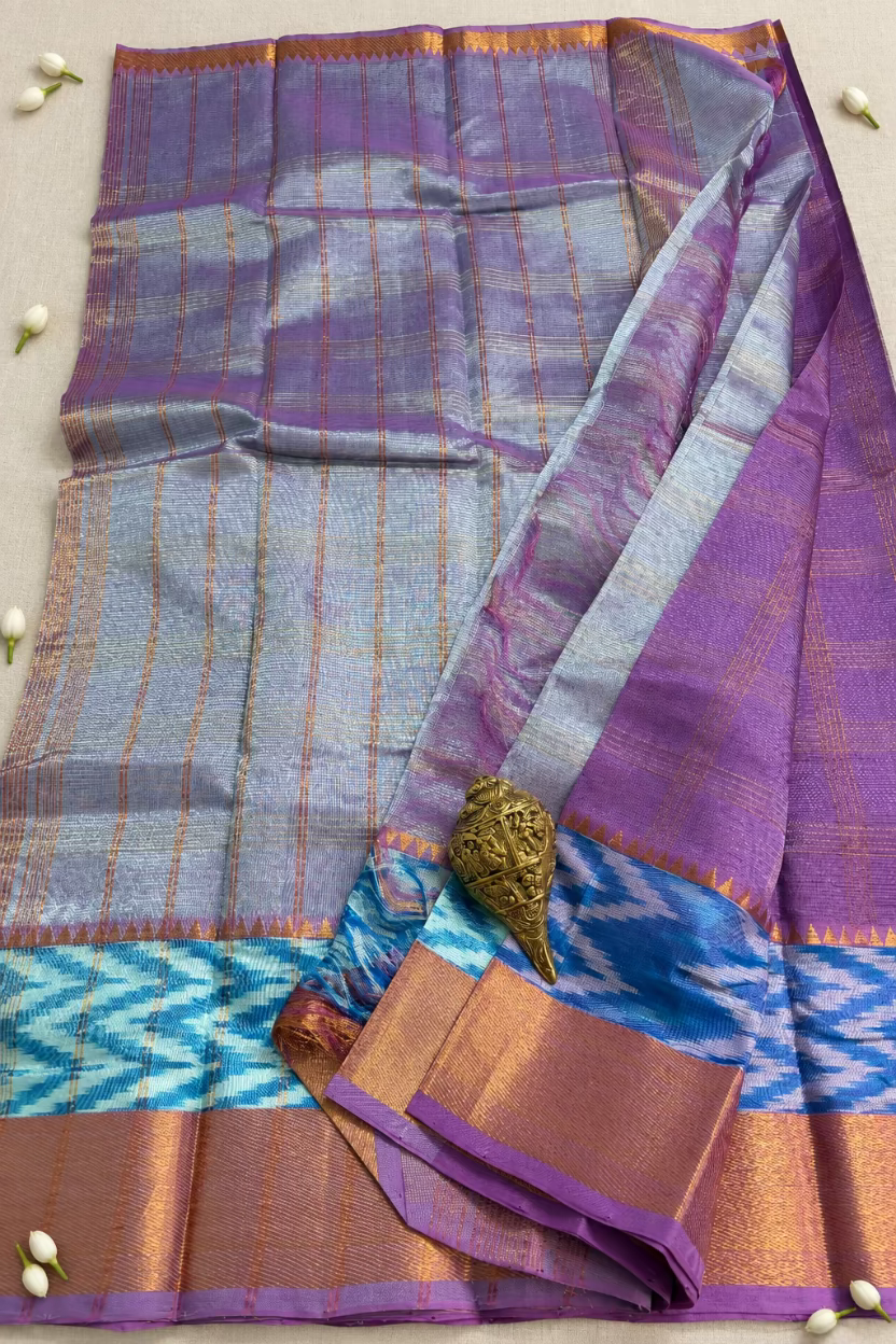 Lavender Pure Mangalagiri Handloom Pattu
