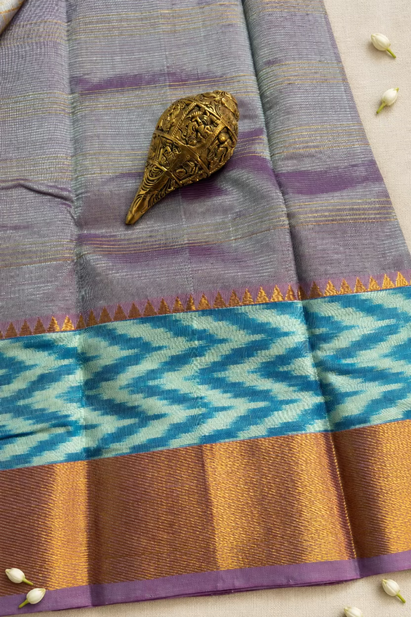 Lavender Pure Mangalagiri Handloom Pattu