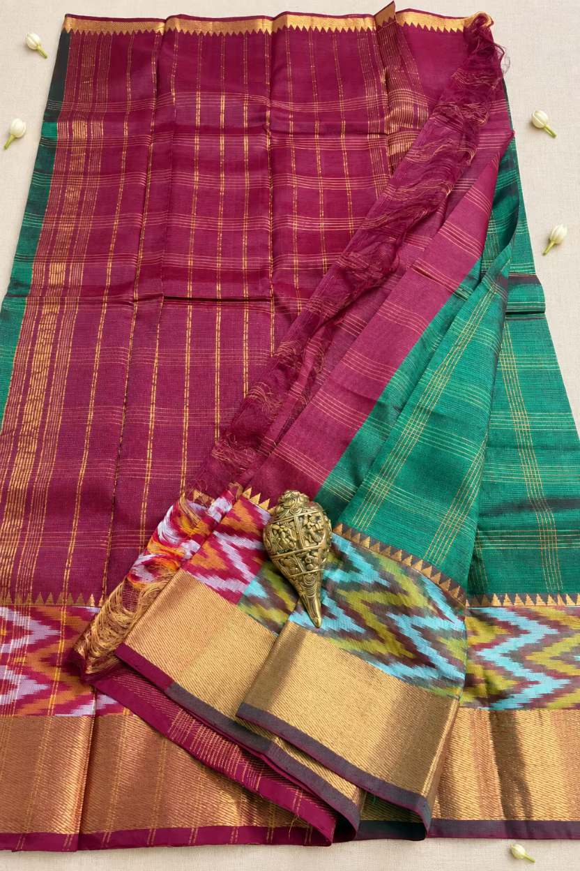 Green Pure Mangalagiri Handloom Pattu