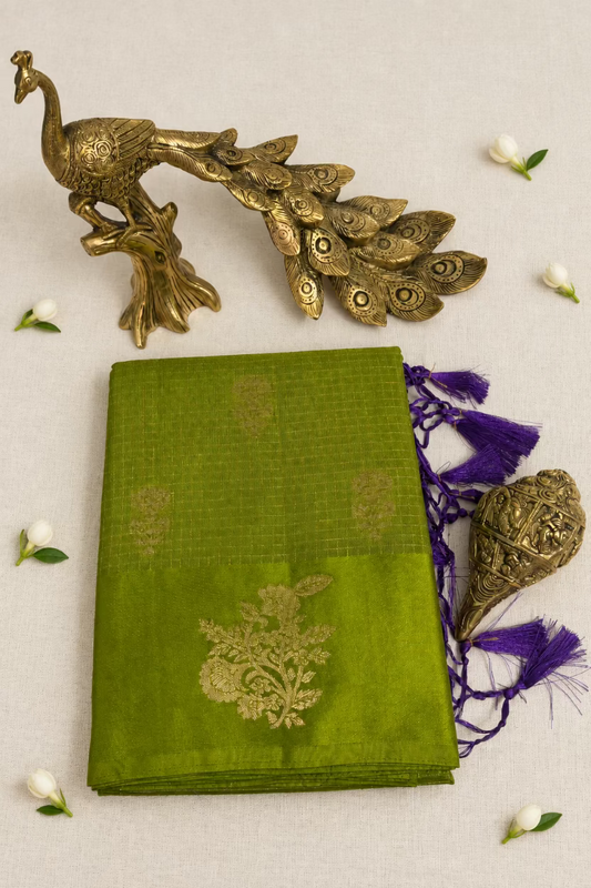 Parrot Green Viscose Satin Silk