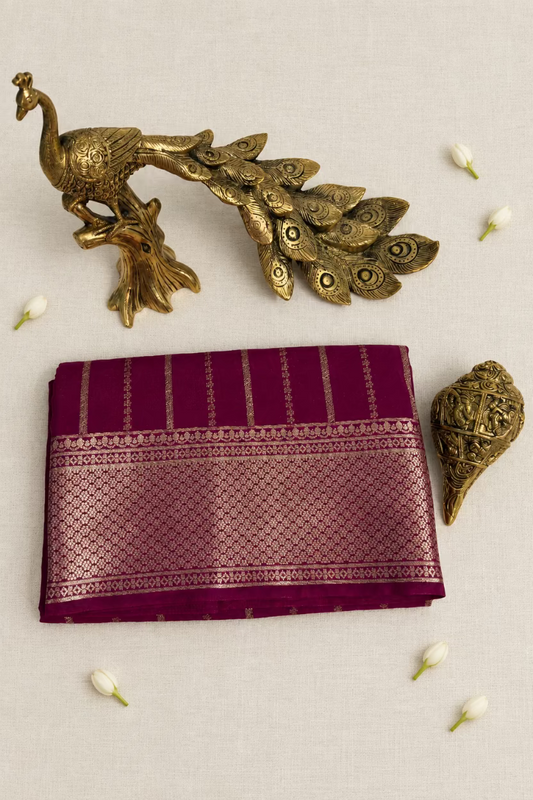 Wine Semi Mysore Silk